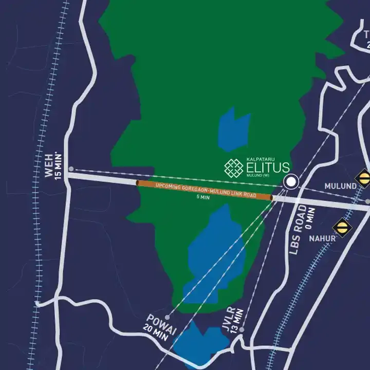 Kalpataru Elitus location map, Mulund