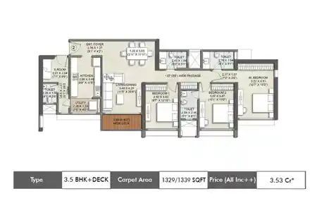 3.5 BHK-1329/1339 SqFt